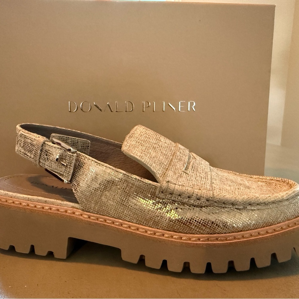 Donald J. Pliner Textured Cream Loafers